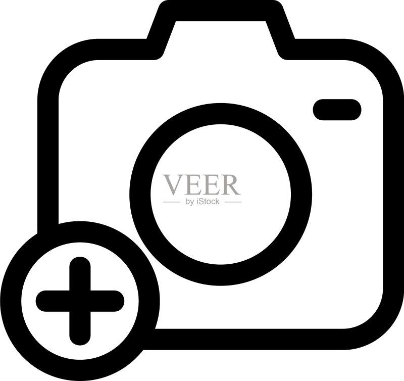 相机添加图标或标志孤立标志符号图标素材