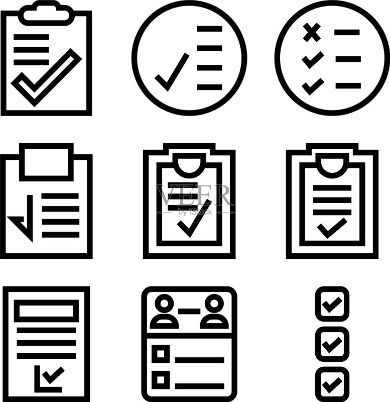 复选框列表图标或标志隔离符号图标素材
