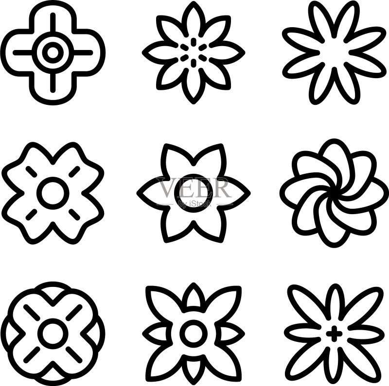 花朵图标或Logo独立符号图标素材