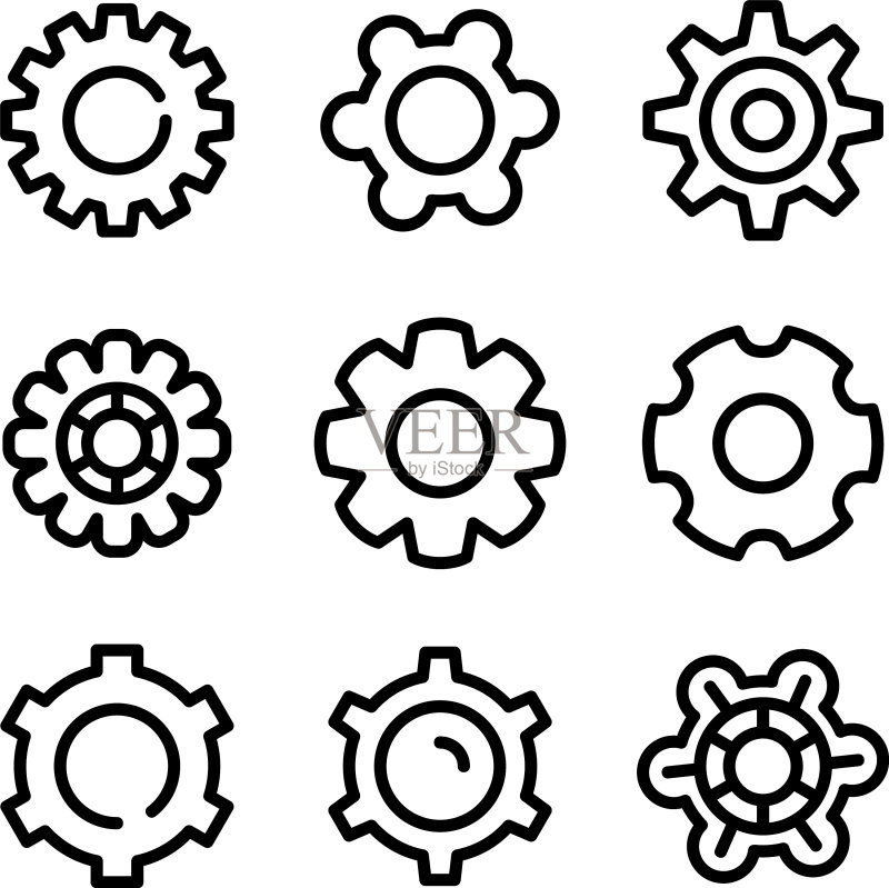 齿轮图标或logo孤立符号图标素材