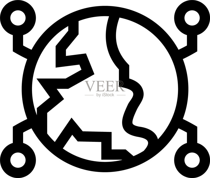 全球网络图标或标志图标素材