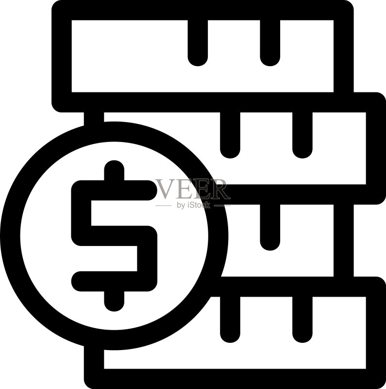 金钱图标或标志孤立的标志符号图标素材