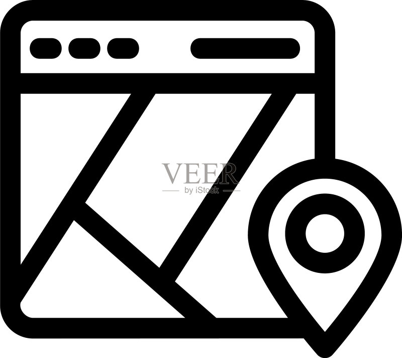 导航应用程序图标或徽标隔离符号图标素材