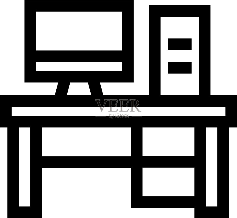 办公室书桌图标或Logo独立标志图标素材