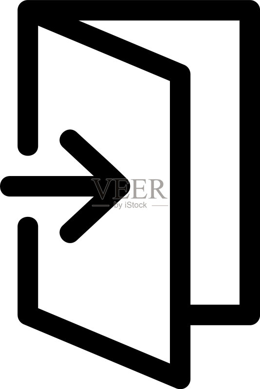 打开的门图标或标志隔离符号图标素材