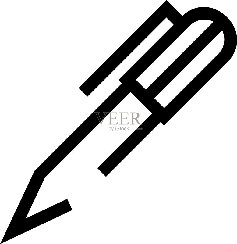 钢笔图标或logo独立标志符号图标素材