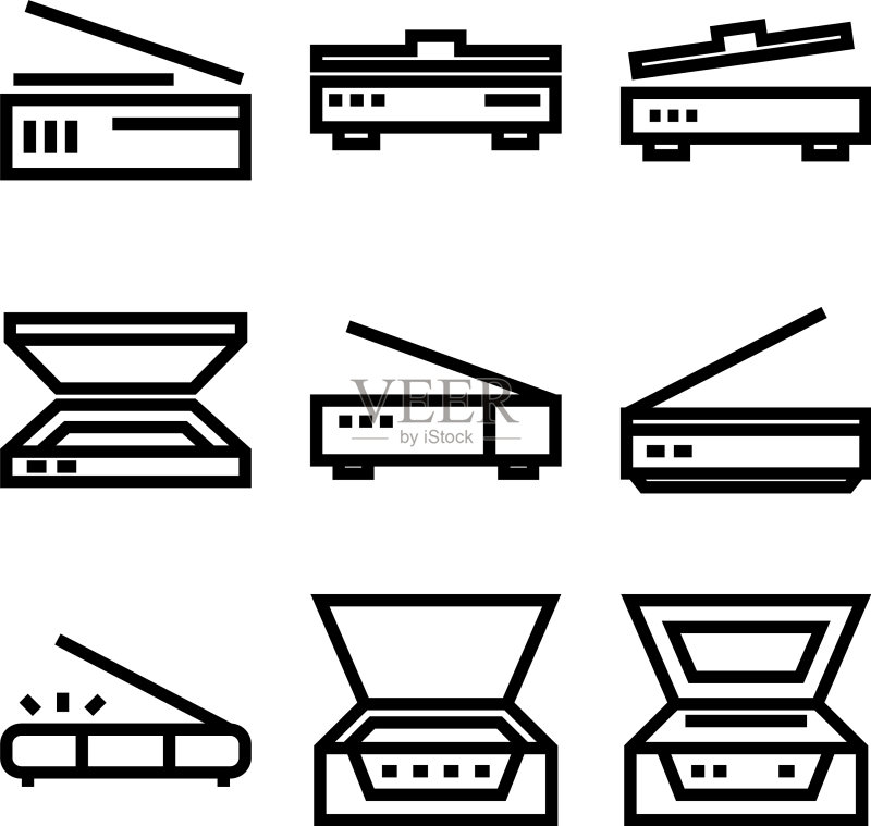 扫描仪图标或logo孤立符号图标素材