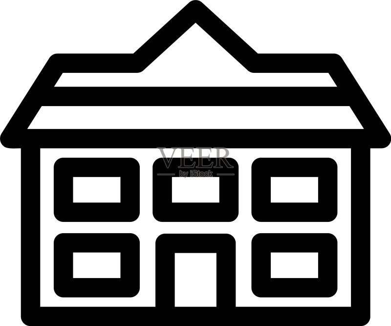 学校建筑图标或logo独立标志符号图标素材