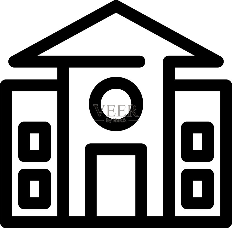 学校建筑图标或logo独立标志符号图标素材
