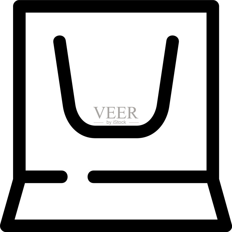 购物袋图标或标志隔离符号图标素材