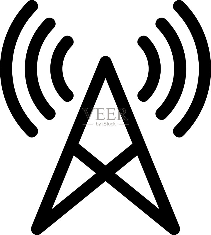 信号塔图标或Logo孤立符号图标素材