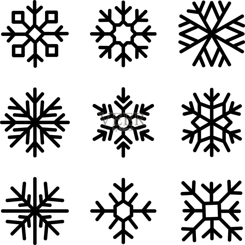 雪花图标或logo独立标志符号图标素材