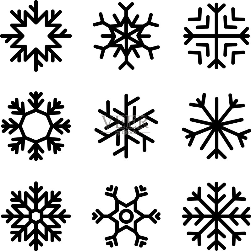 雪花图标或logo独立标志符号图标素材