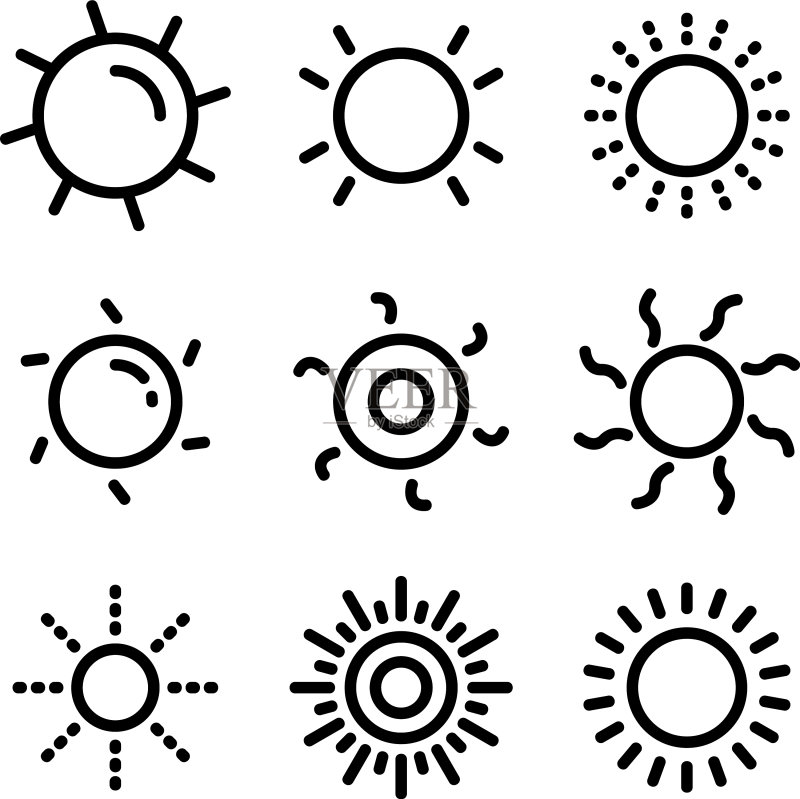 太阳图标或Logo图标素材