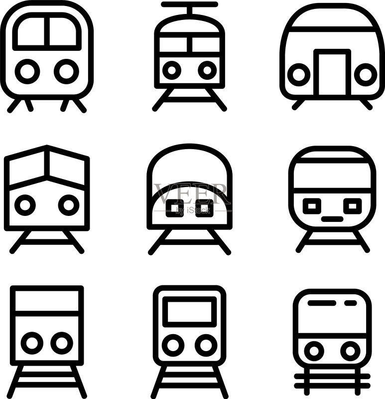 火车图标或Logo标志符号图标素材