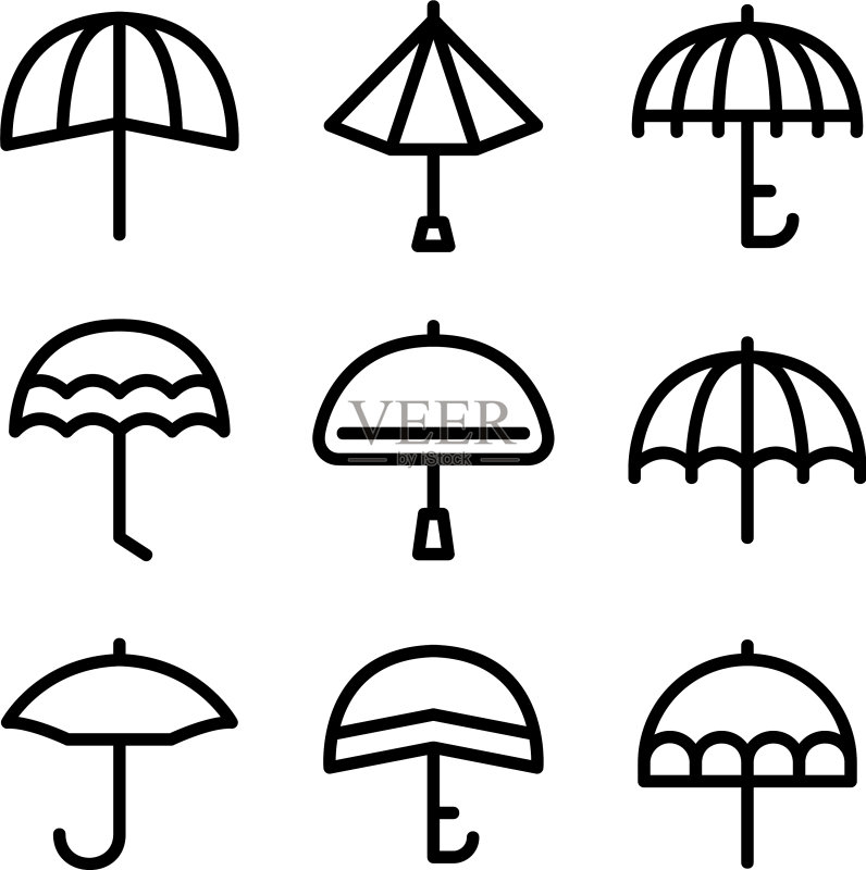 雨伞图标或Logo独立标志符号图标素材