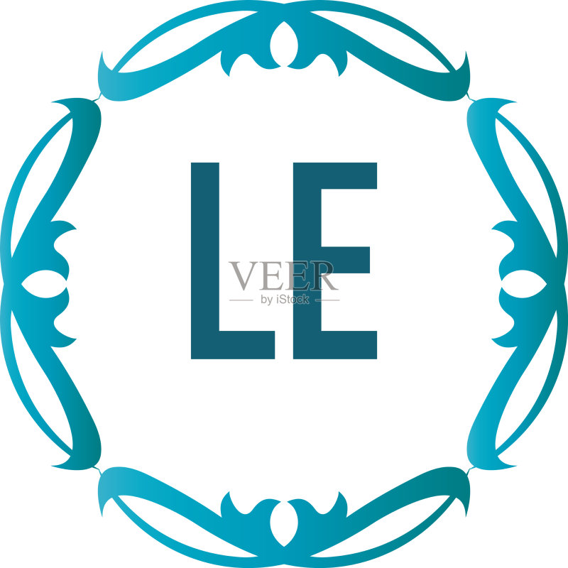 优雅字母LE标志设计模板图标素材