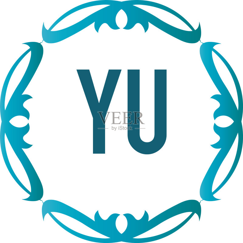 YU字母优雅标志设计模板图标素材
