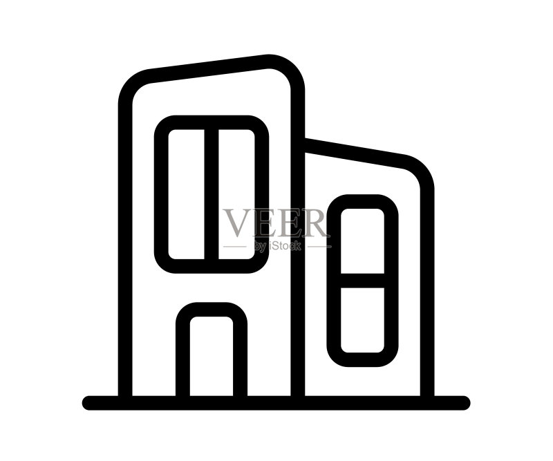 办公楼工作空间单体隔离图标素材