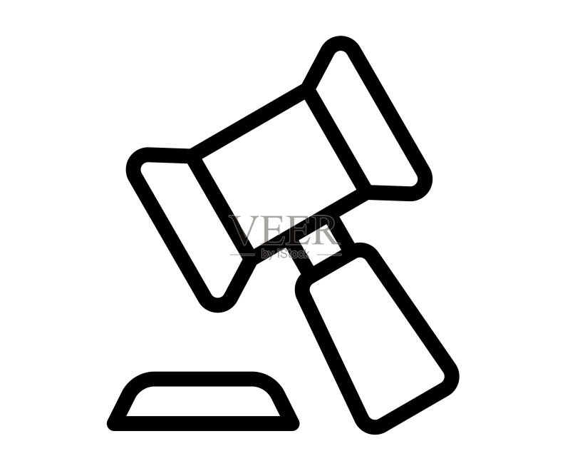 法律法官单体轮廓图标图标素材