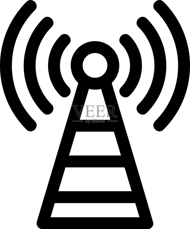信号塔图标或Logo孤立符号图标素材