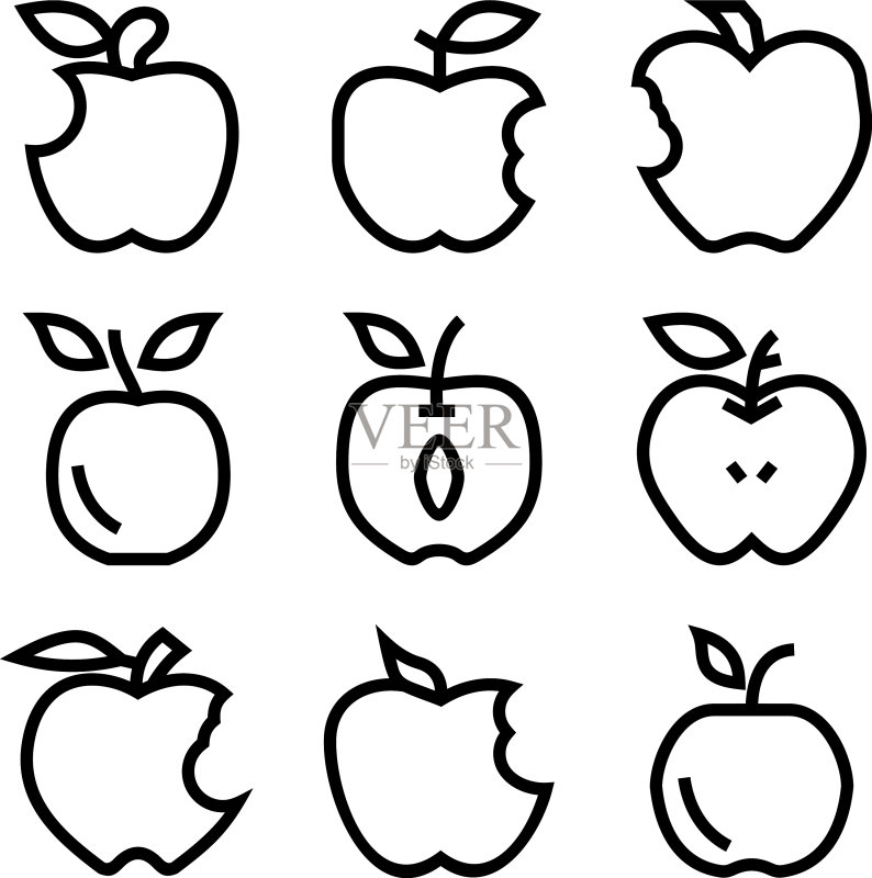 苹果图标或logo孤立符号图标素材
