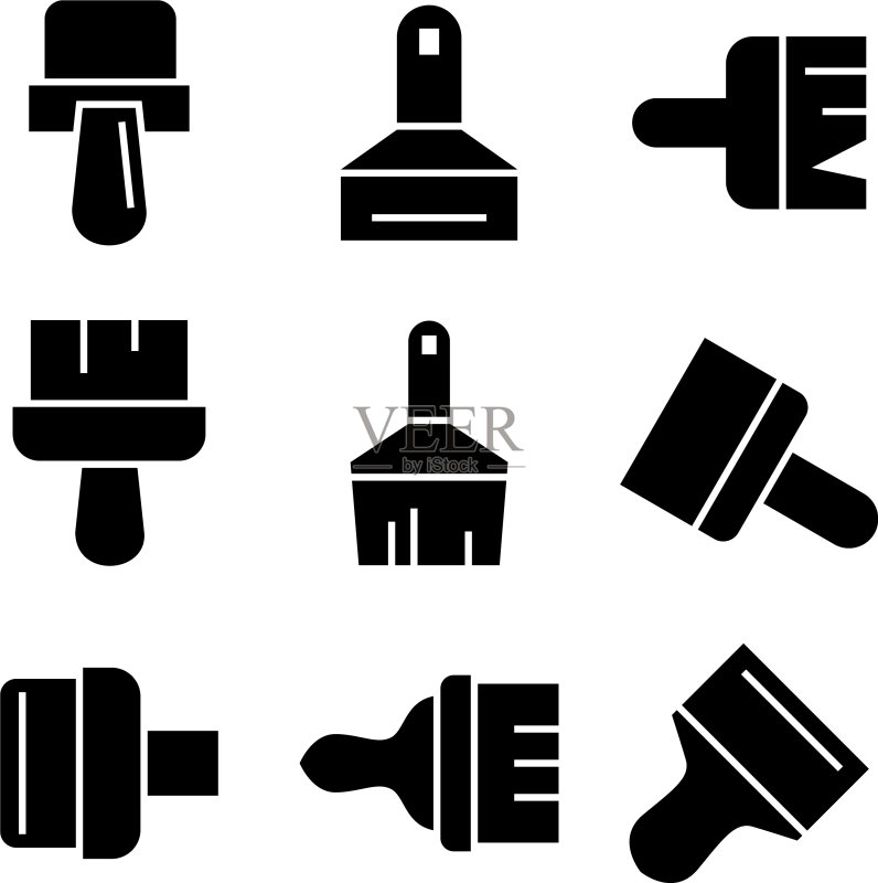 孤立的画笔图标或logo标志符号图标素材