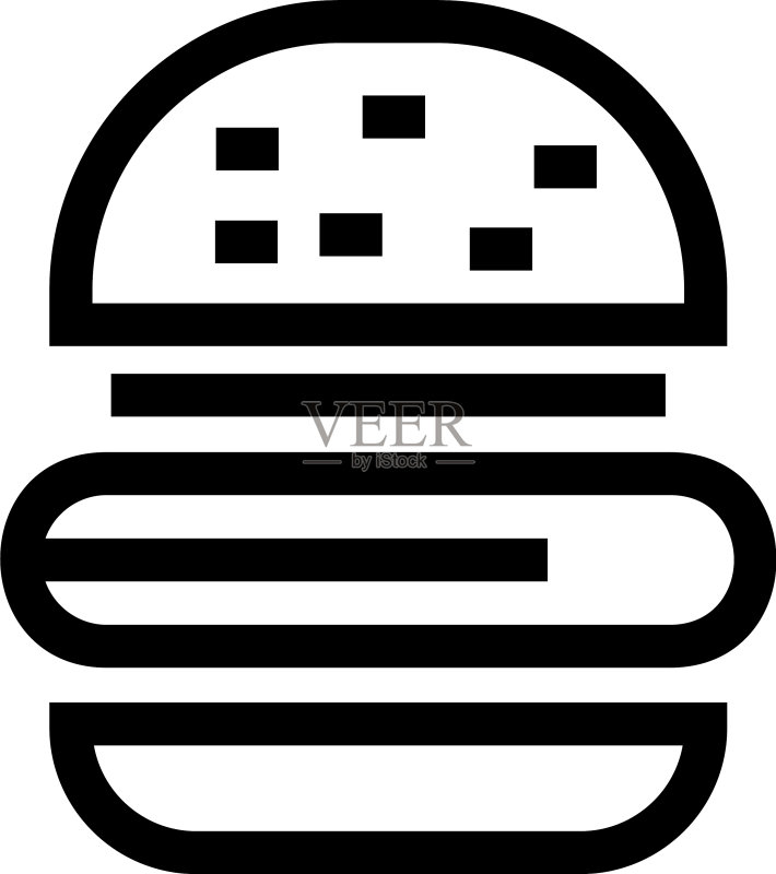 汉堡图标或标志图标素材