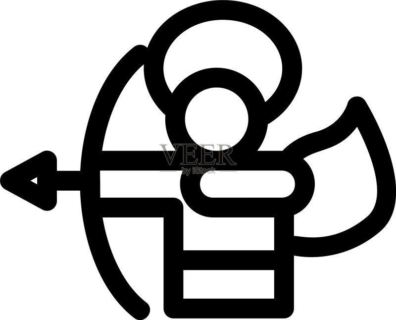 丘比特图标或logo独立符号图标素材