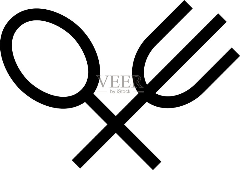 餐具图标或Logo独立标志图标素材