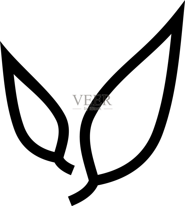 树叶图标或Logo独立标志符号图标素材