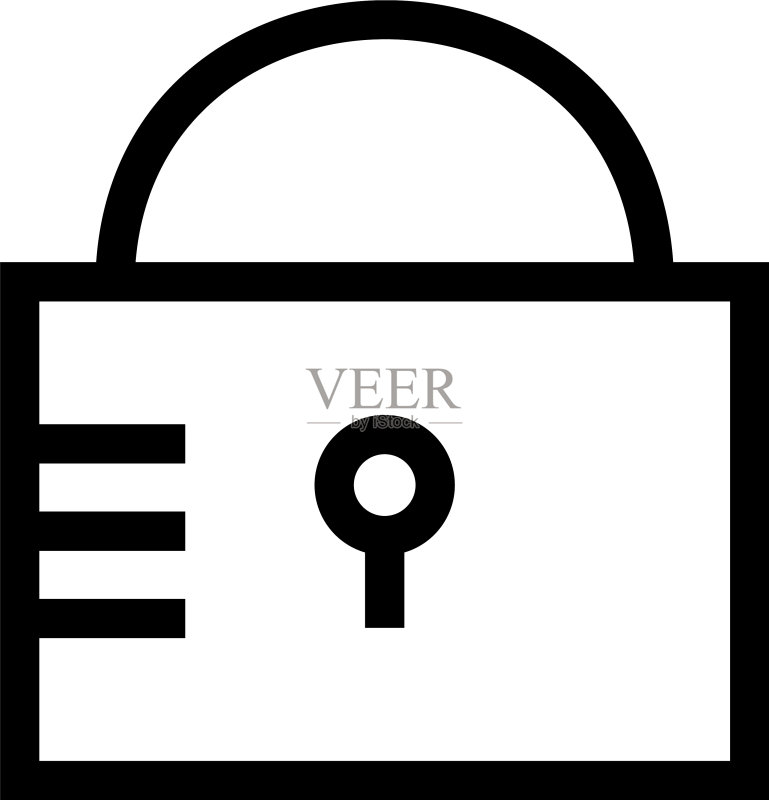 锁图标或徽标隔离符号图标素材
