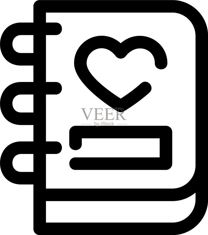 爱情日记图标或标志图标素材