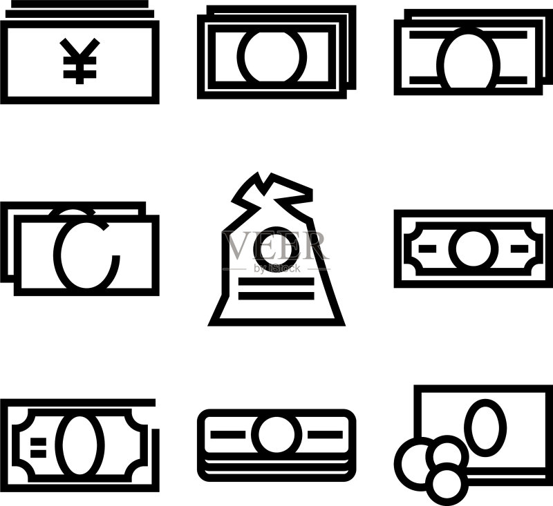 金钱图标或标志孤立的标志符号图标素材