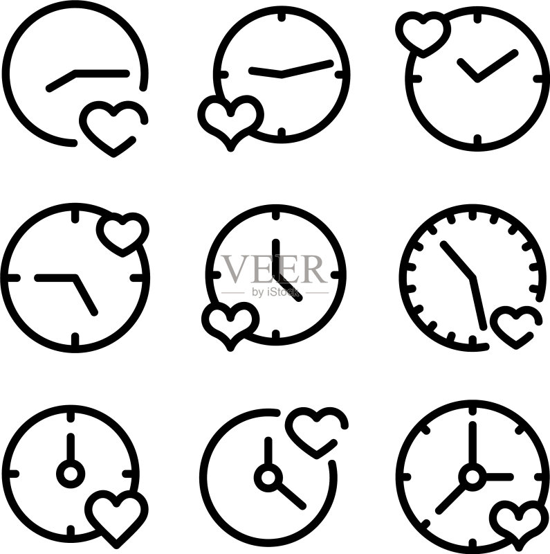 时间爱情图标或logo孤立符号图标素材
