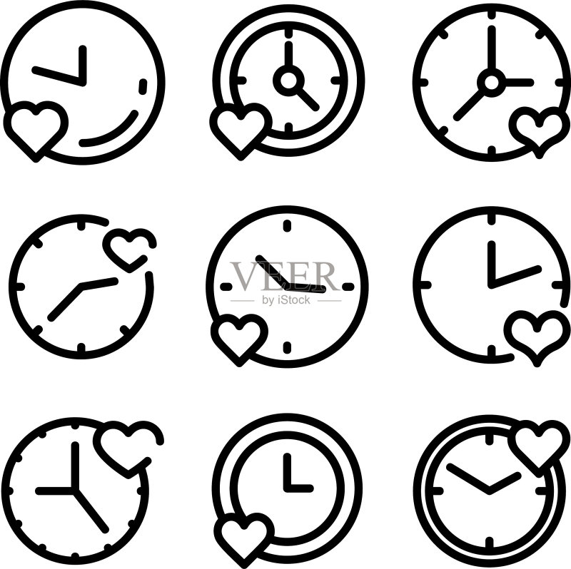 时间爱情图标或logo孤立符号图标素材