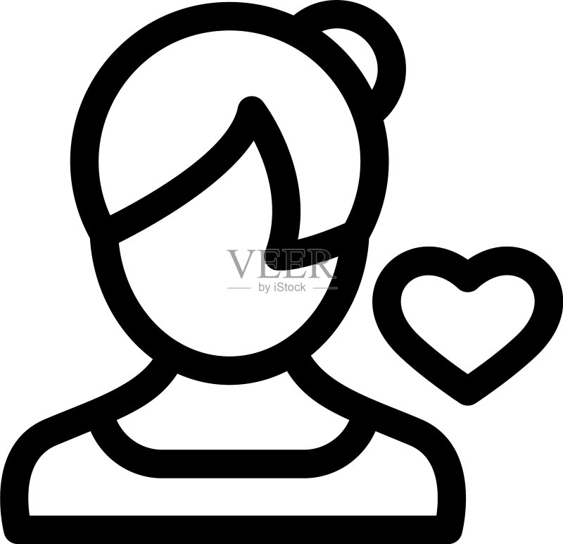 恋爱中的女人图标或Logo孤立标志符号图标素材