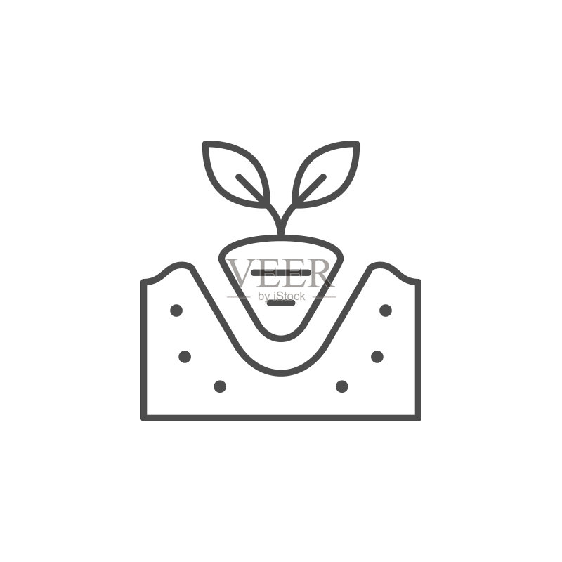 移植植物轮廓线条图标图标素材