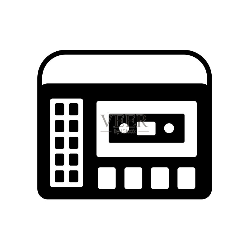 复古卡带录音机播放器标志图标图标素材
