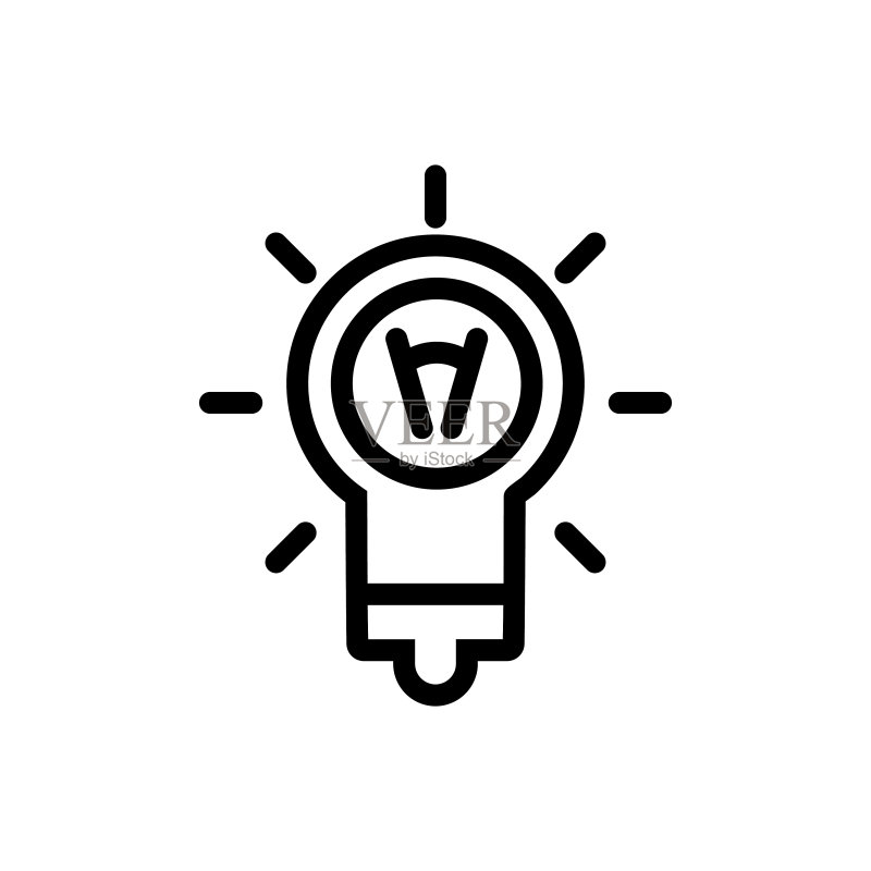 灯泡图标矢量Logo模板库存插图图标素材