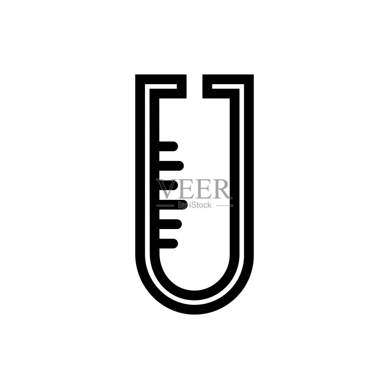 带棉签的试管,可编辑笔画的线条图标库存插图图标素材