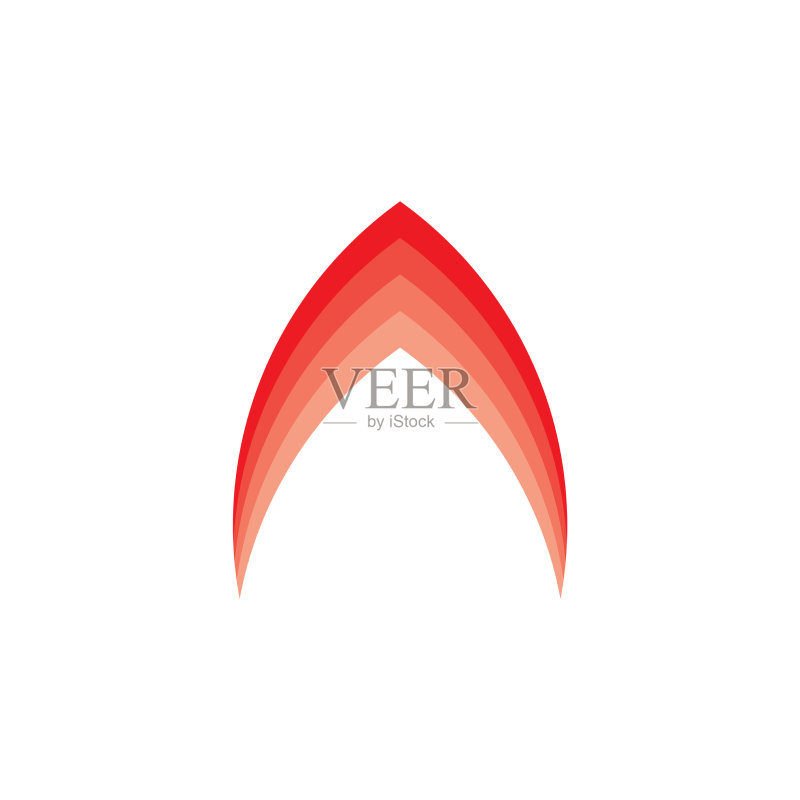 条纹渐变箭头简约logo图标素材