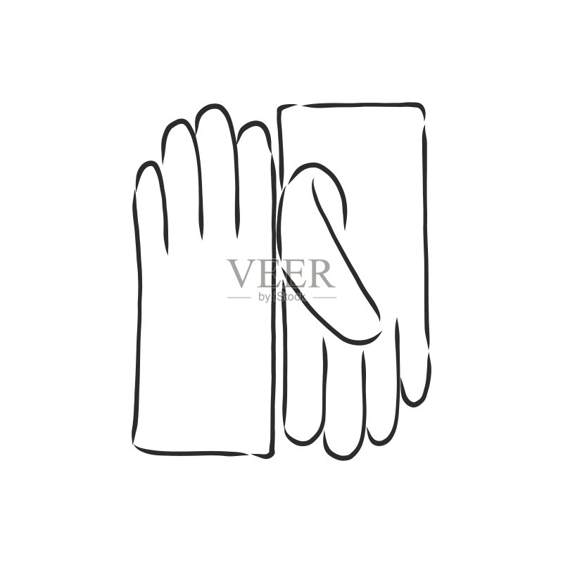 冬季手套素描图标素材