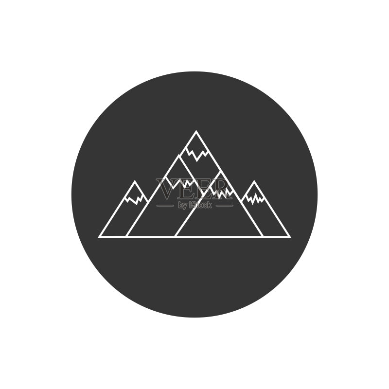 扁平风格的山峰矢量线条图标图标素材