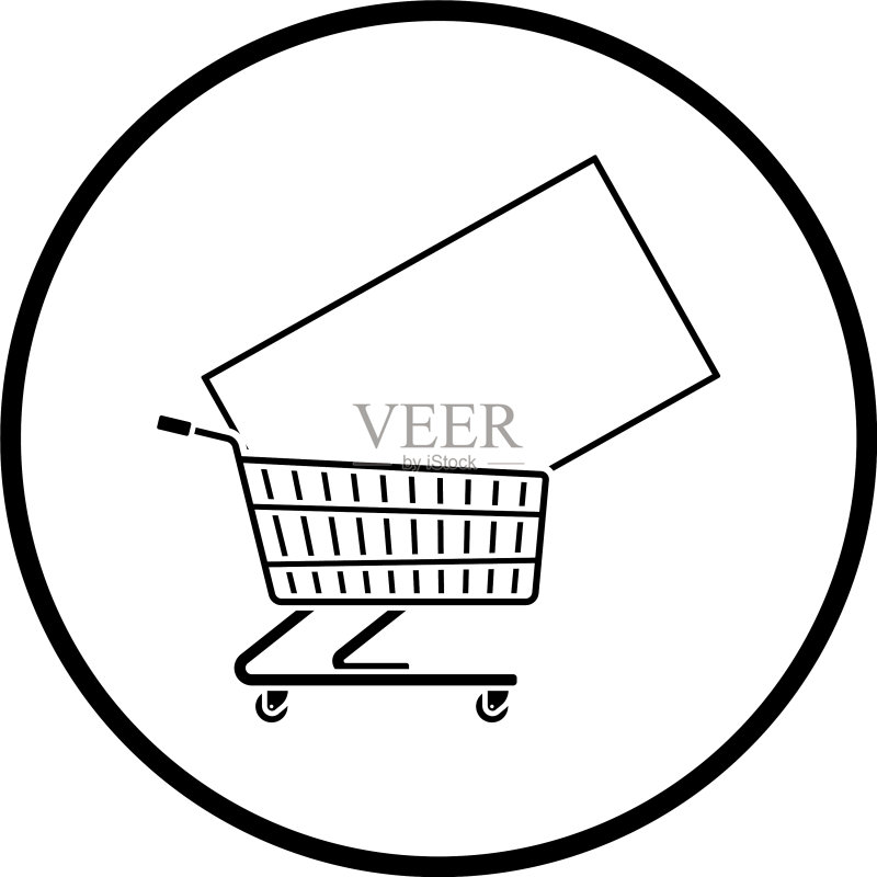 带电视图标的购物车图标素材