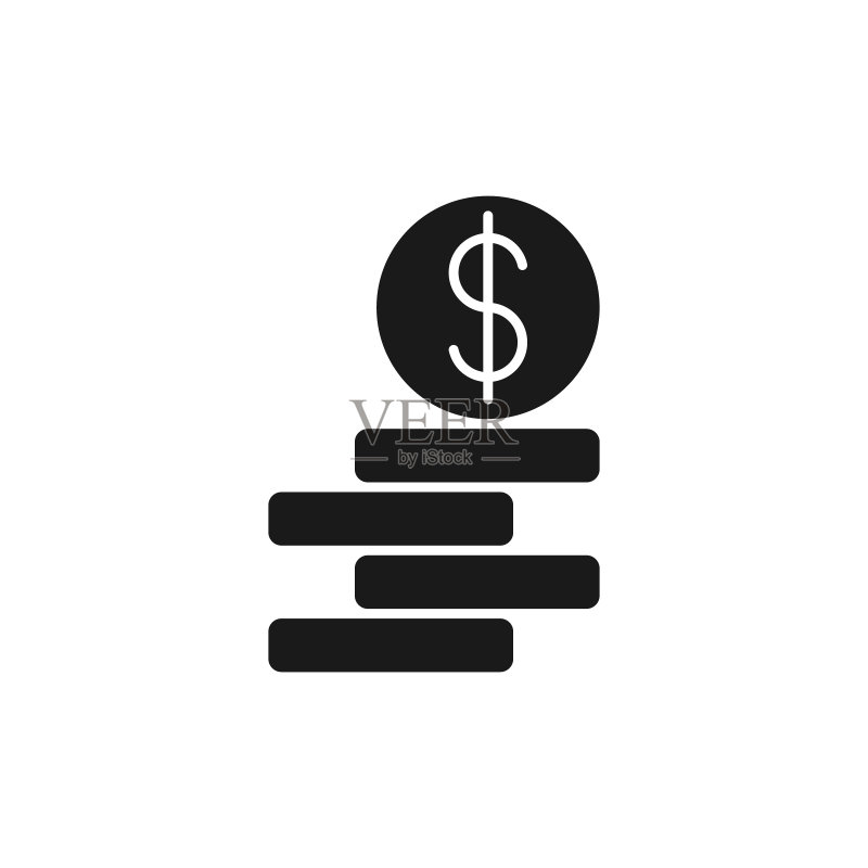 硬币矢量图标,用于支付、金融、货币和贸易图标素材
