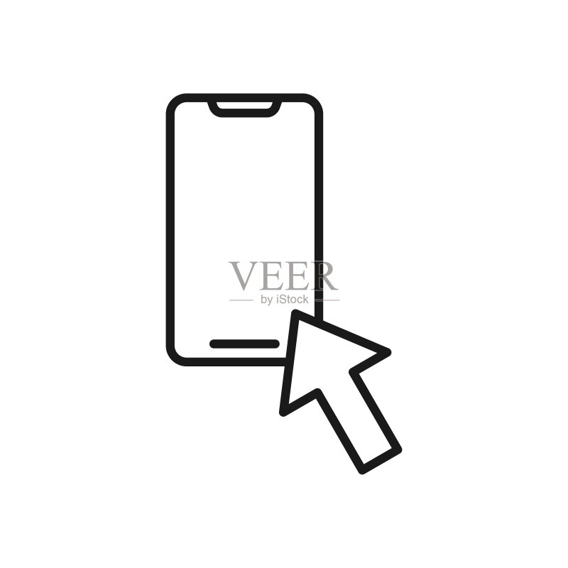 带箭头图标的手机矢量设计(电商、网店、APP用户界面)图标素材