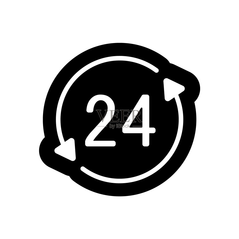 24小时服务标志图标素材
