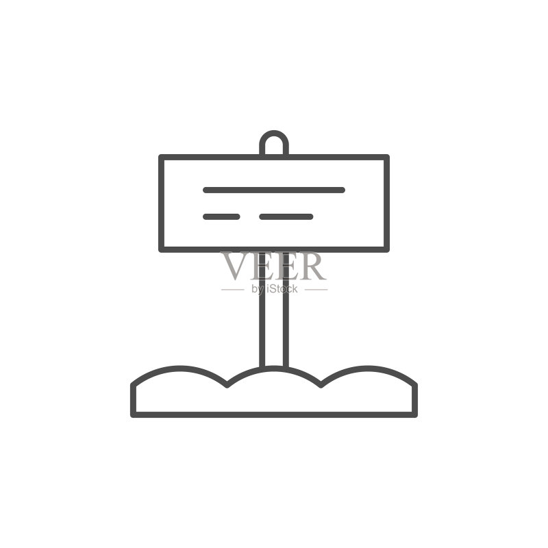 信息牌线性描边图标图标素材