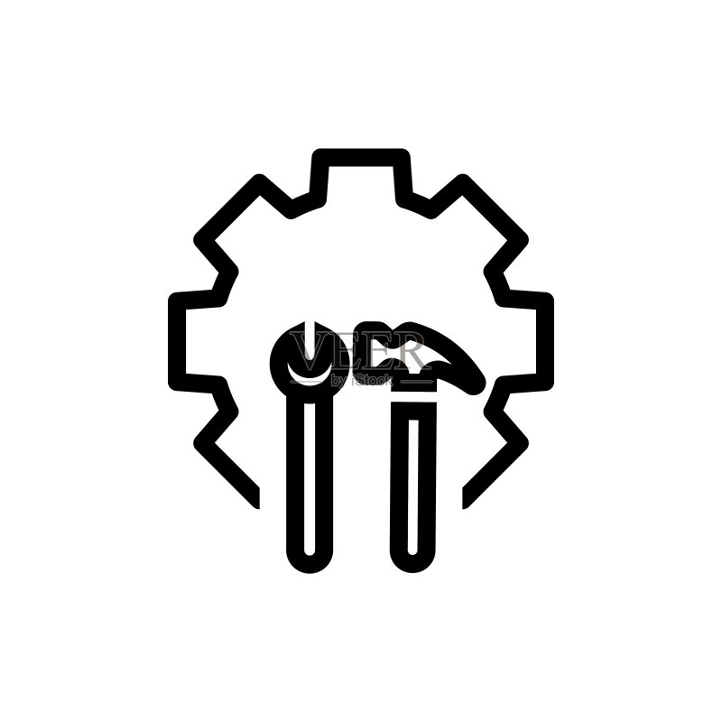 维修图标,扳手齿轮矢量图图标素材